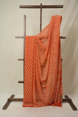 Candy Orange HBP Chiffon Saree - SRCOHCS36