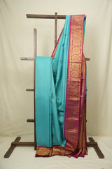 Turquoise Blue Kanjivaram Silk Saree - SRTBKSS1079