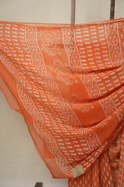 Candy Orange HBP Chiffon Saree - SRCOHCS36