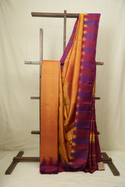 Rust Orange Kanjivaram Silk Saree - SRROKSS1077