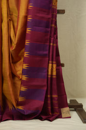 Rust Orange Kanjivaram Silk Saree - SRROKSS1077