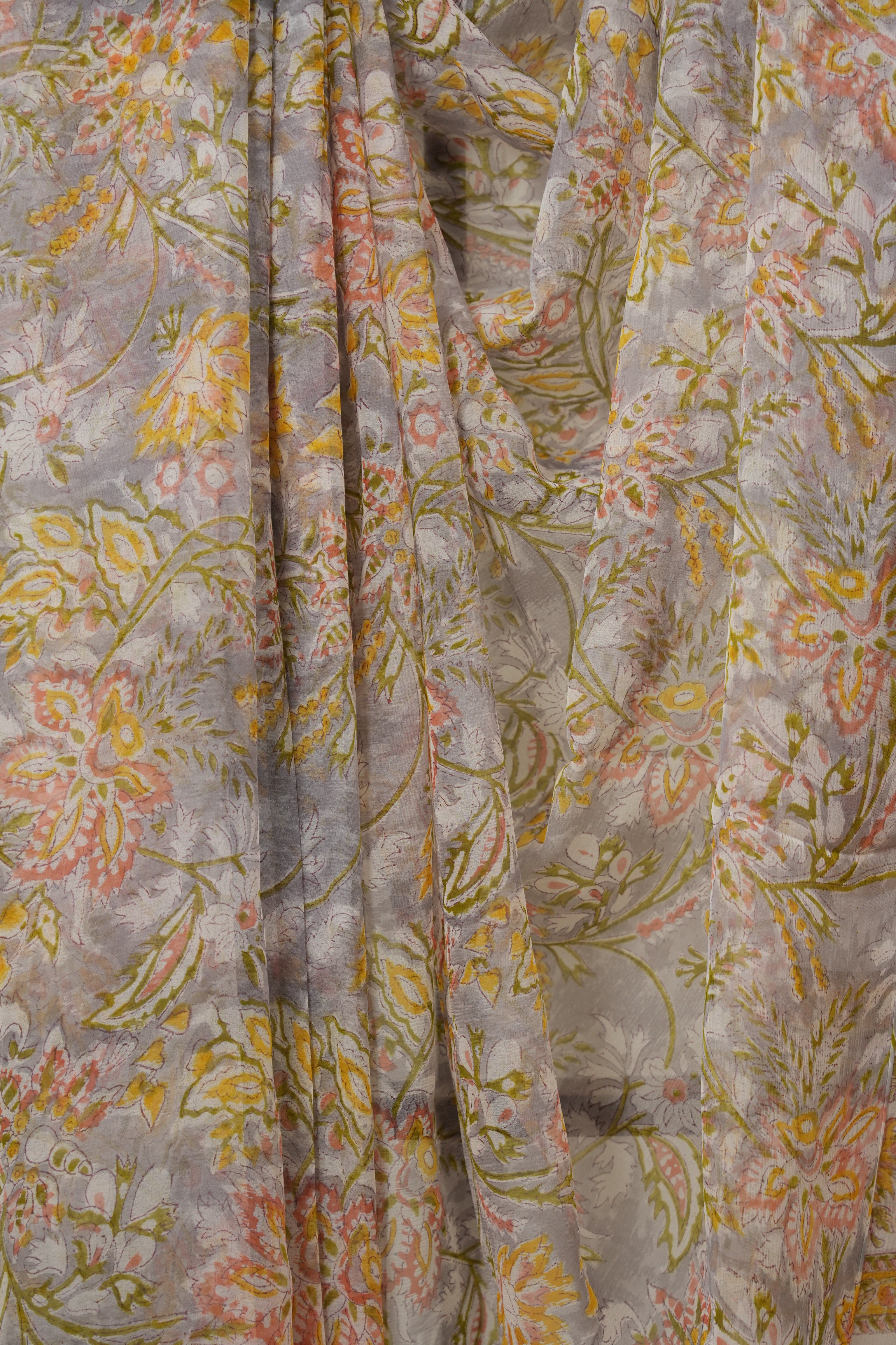 Grey HBP Chiffon Saree - SRGHCS46