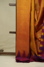 Rust Orange Kanjivaram Silk Saree - SRROKSS1077