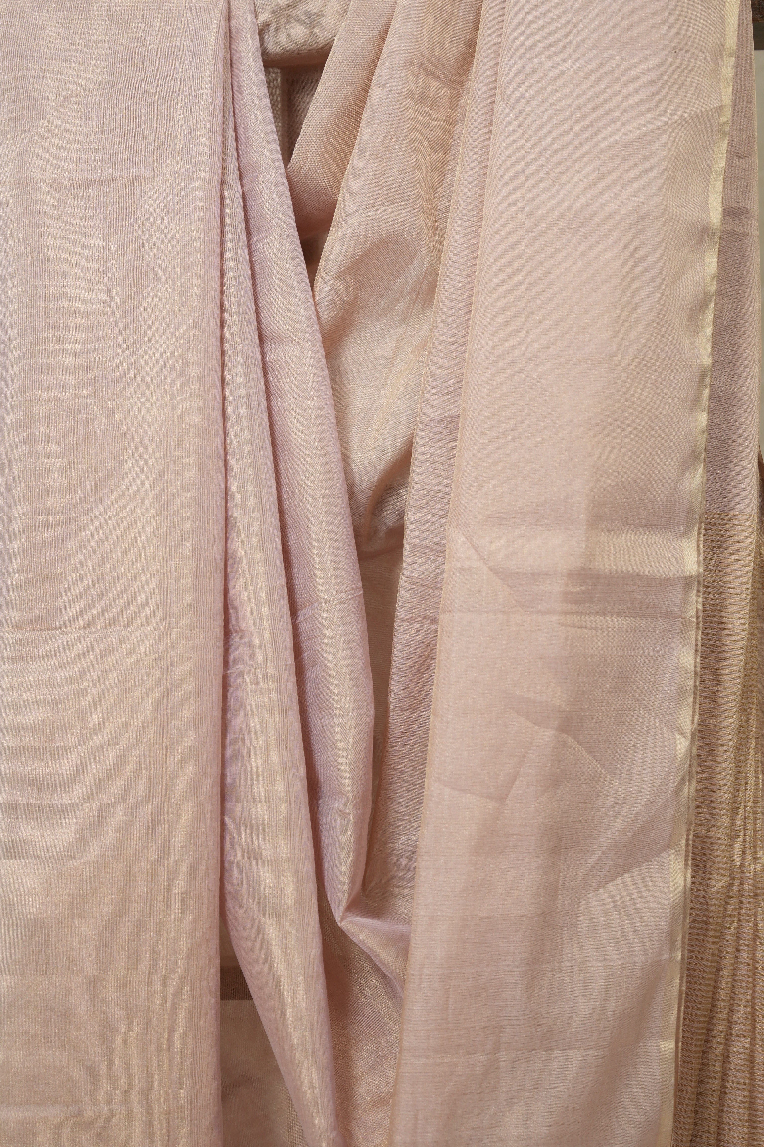 Soft Pink Maheshwari Tissue Saree - SRSPMTS732