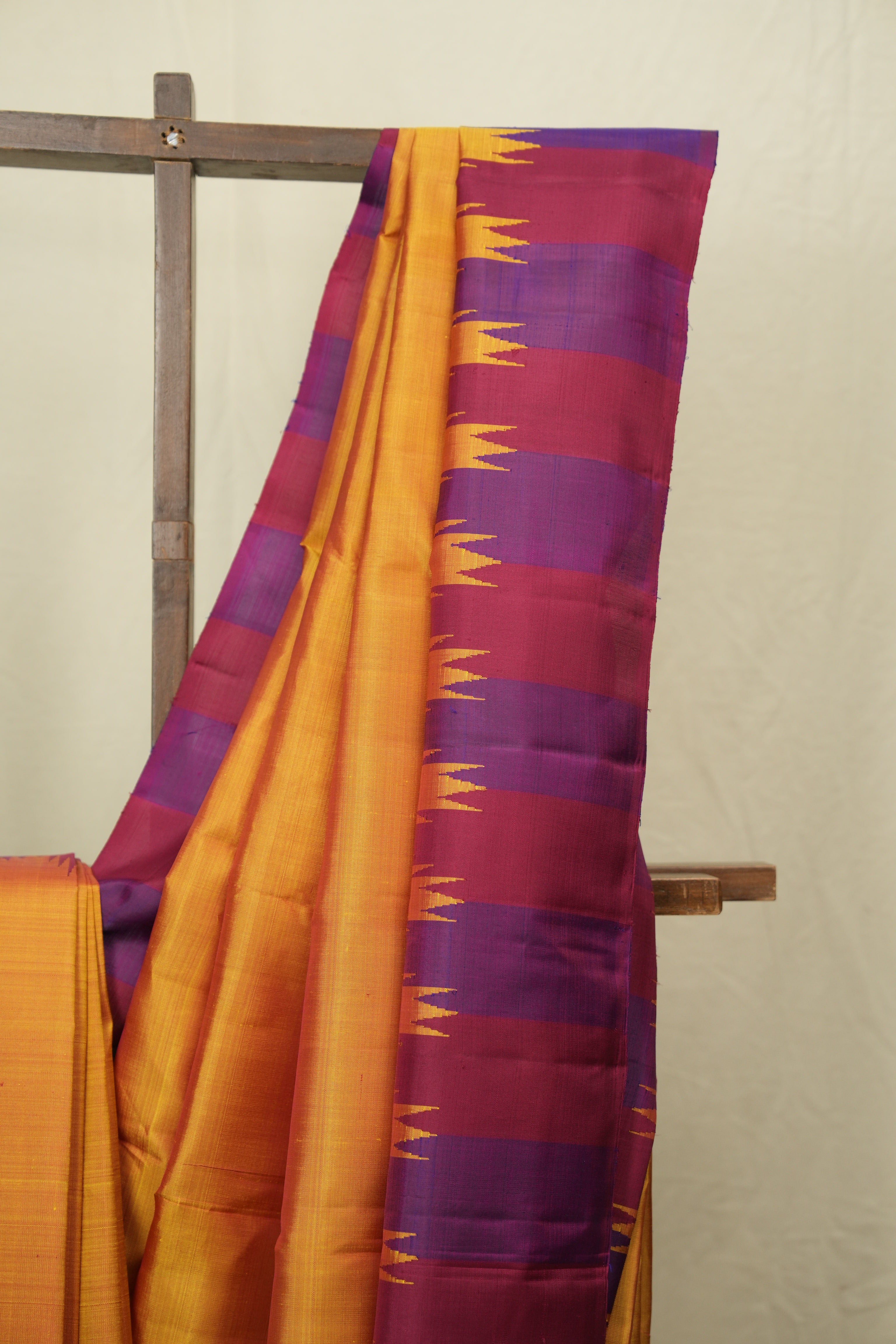 Rust Orange Kanjivaram Silk Saree - SRROKSS1077