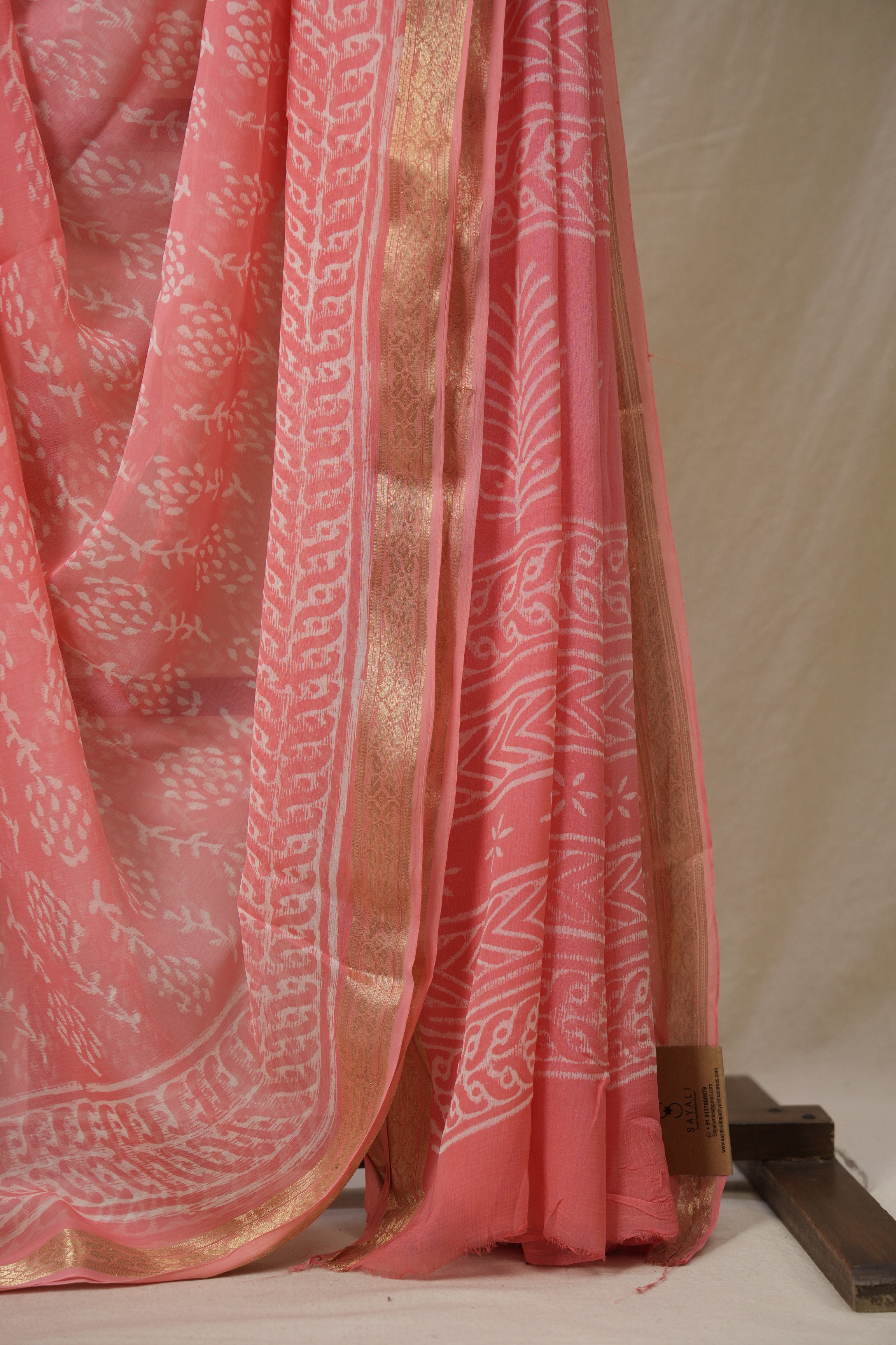Peach Pink HBP Chiffon Saree - SRPPHCS43