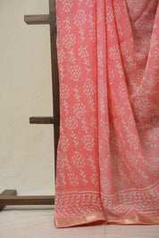 Peach Pink HBP Chiffon Saree - SRPPHCS43