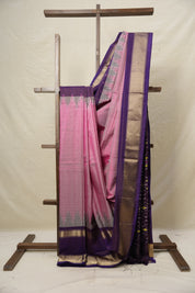 Pink Purple Pochampalli Silk Ikat Saree - SRPPPSIS261
