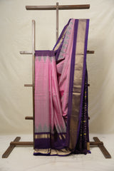 Pink Purple Pochampalli Silk Ikat Saree - SRPPPSIS261