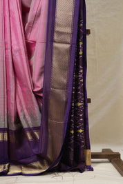 Pink Purple Pochampalli Silk Ikat Saree - SRPPPSIS261