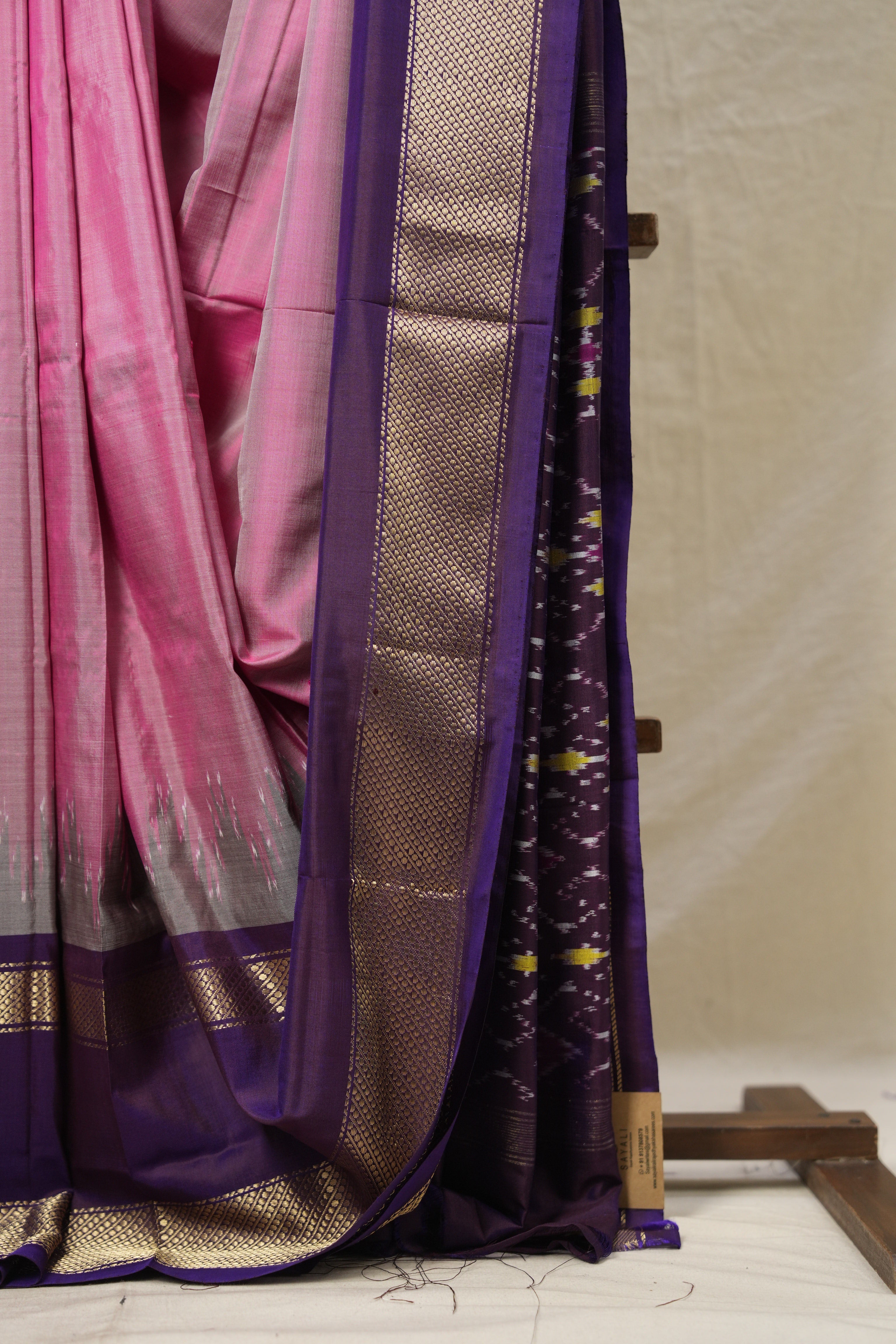 Pink Purple Pochampalli Silk Ikat Saree - SRPPPSIS261
