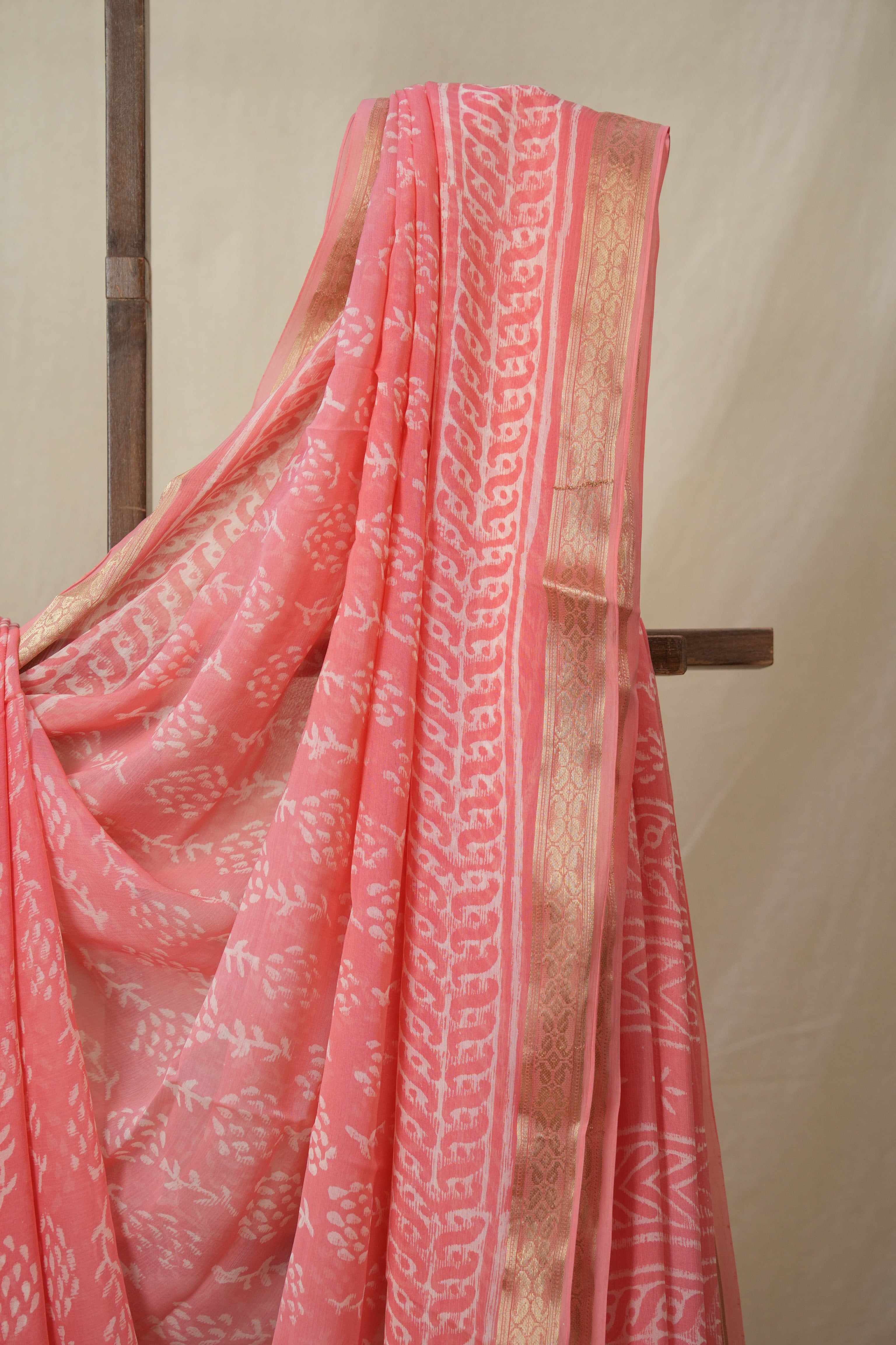 Peach Pink HBP Chiffon Saree - SRPPHCS43