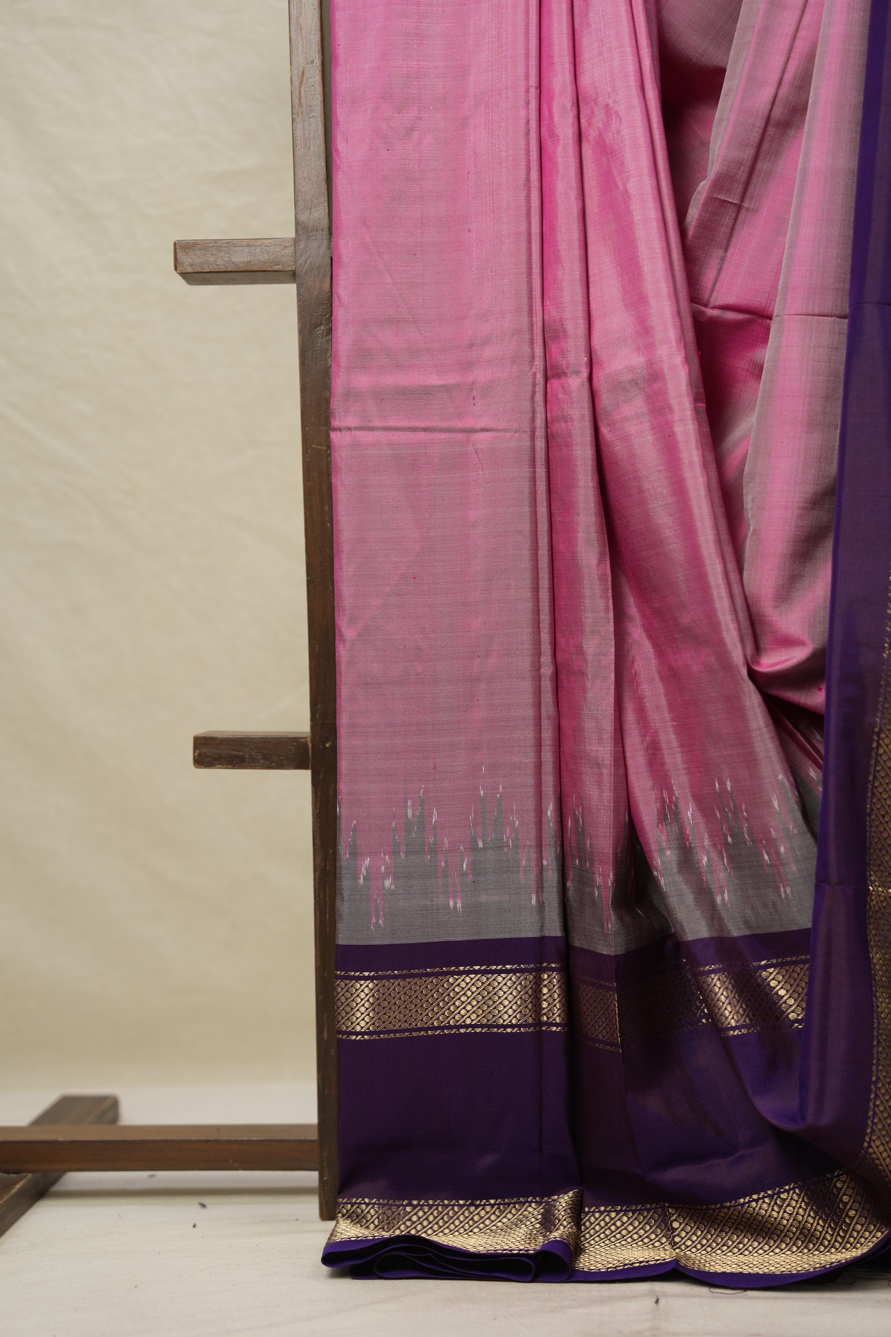 Pink Purple Pochampalli Silk Ikat Saree - SRPPPSIS261