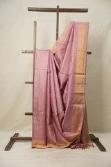 Pink Tussar Silk Saree - SRPTSS1676