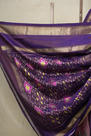 Pink Purple Pochampalli Silk Ikat Saree - SRPPPSIS261