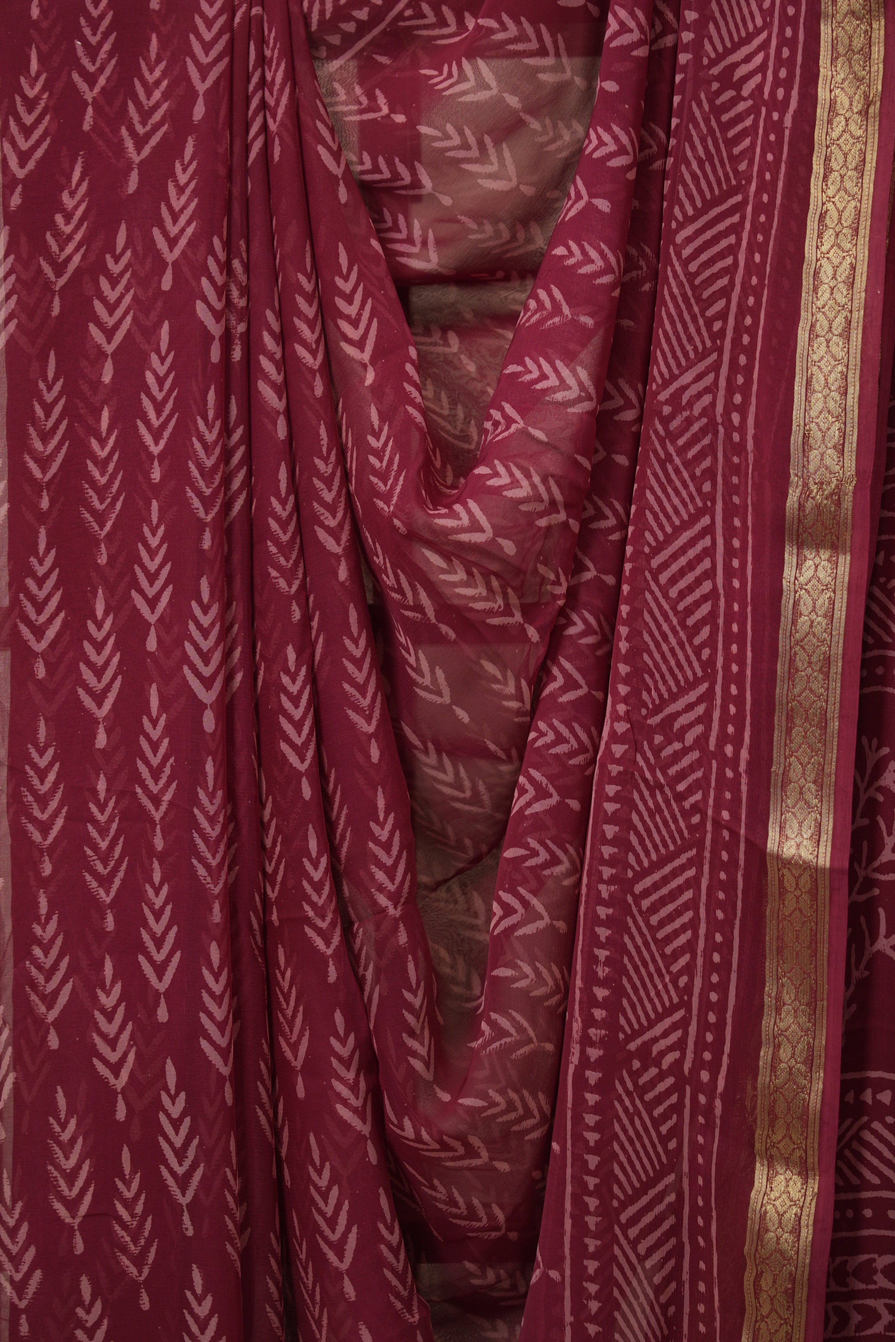 Maroon HBP Chiffon Saree - SRMHCS42