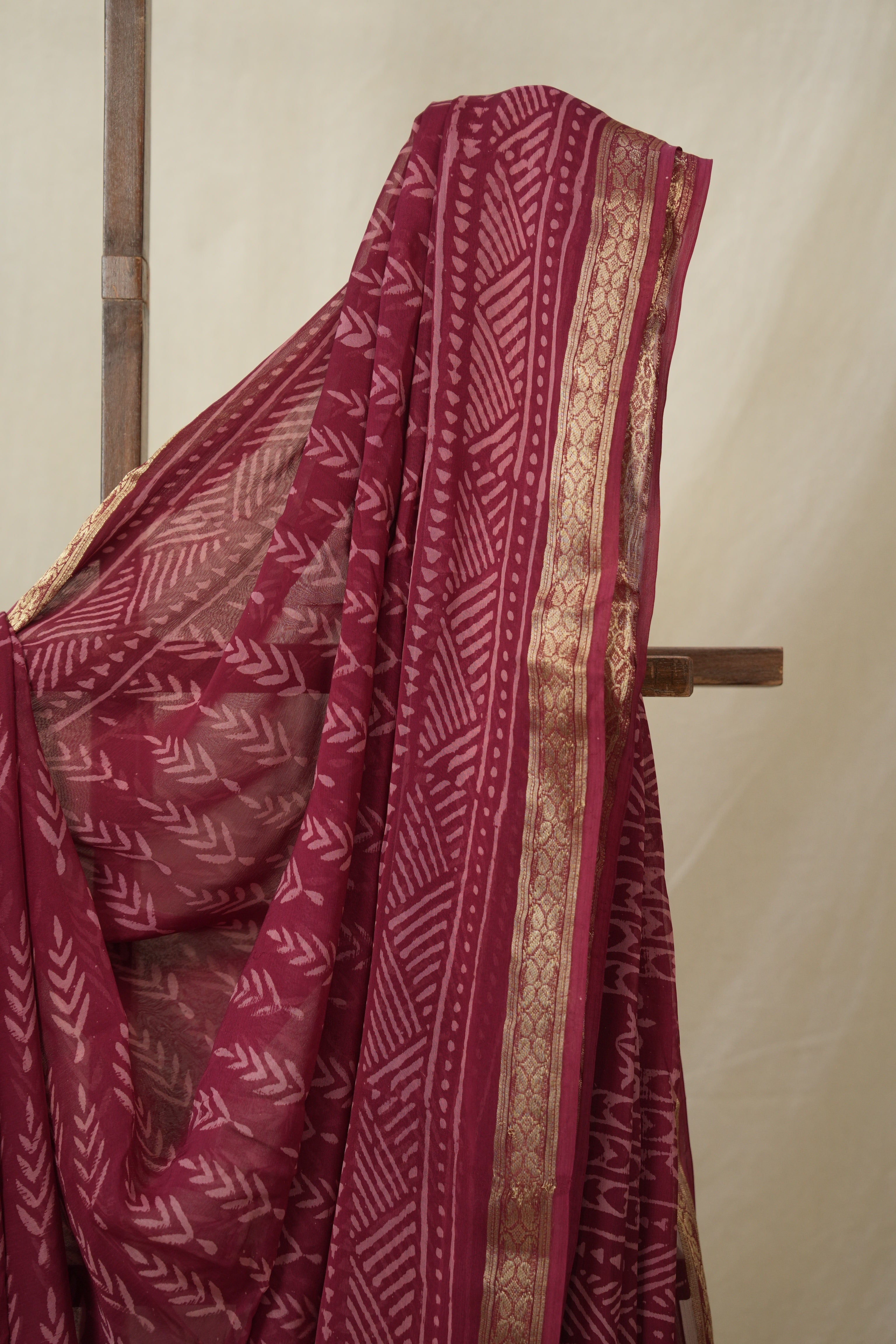 Maroon HBP Chiffon Saree - SRMHCS42