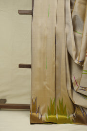 Cream Kanjivaram Silk Saree - SRCKSS1076