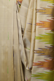 Cream Kanjivaram Silk Saree - SRCKSS1076