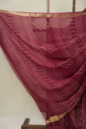 Maroon HBP Chiffon Saree - SRMHCS42