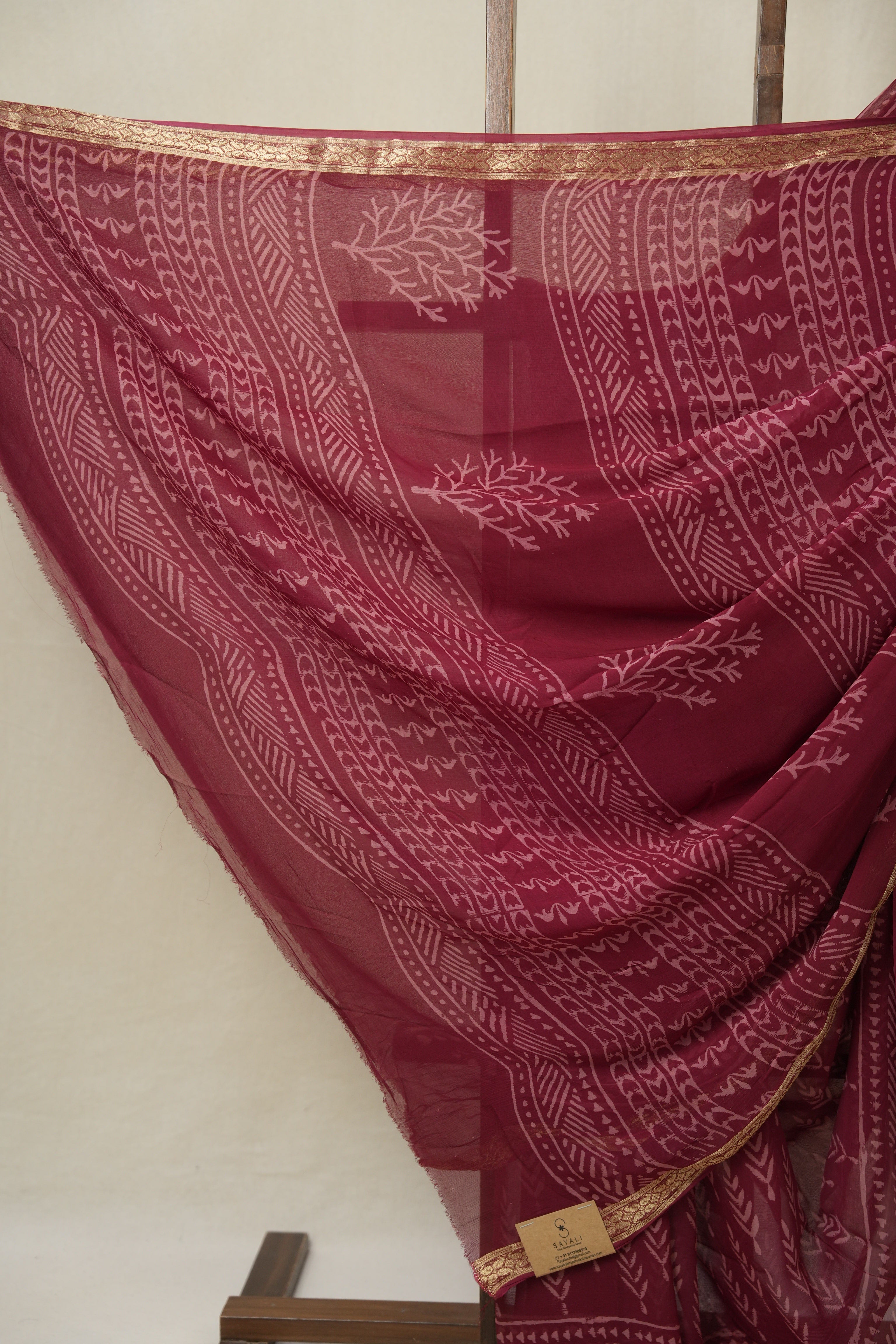 Maroon HBP Chiffon Saree - SRMHCS42