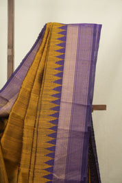 Mustard Raw Silk Saree - SRMRSS1111