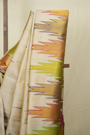 Cream Kanjivaram Silk Saree - SRCKSS1076