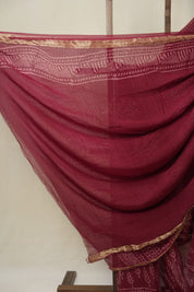 Maroon HBP Chiffon Saree - SRMHCS42