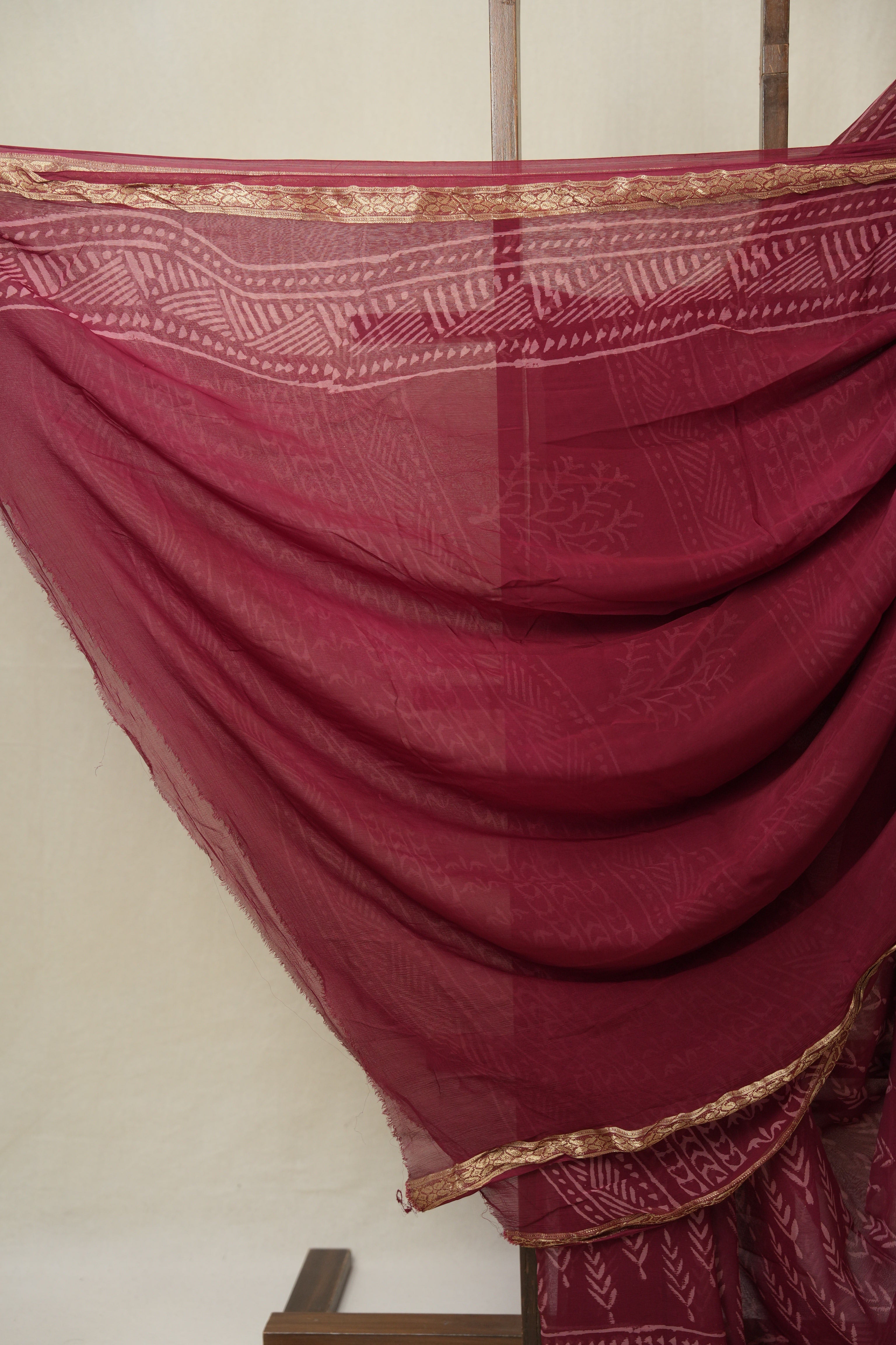 Maroon HBP Chiffon Saree - SRMHCS42