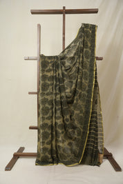 Olive Green HBP Chiffon Saree - SROGHCS39