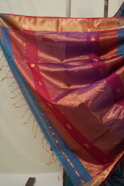Teal Blue Maheshwari Saree - SRTBMS1015