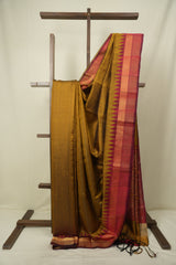 Mustard Raw Silk Saree - SRMRSS1113
