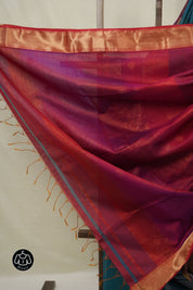 Teal Blue Maheshwari Saree - SRTBMS1015