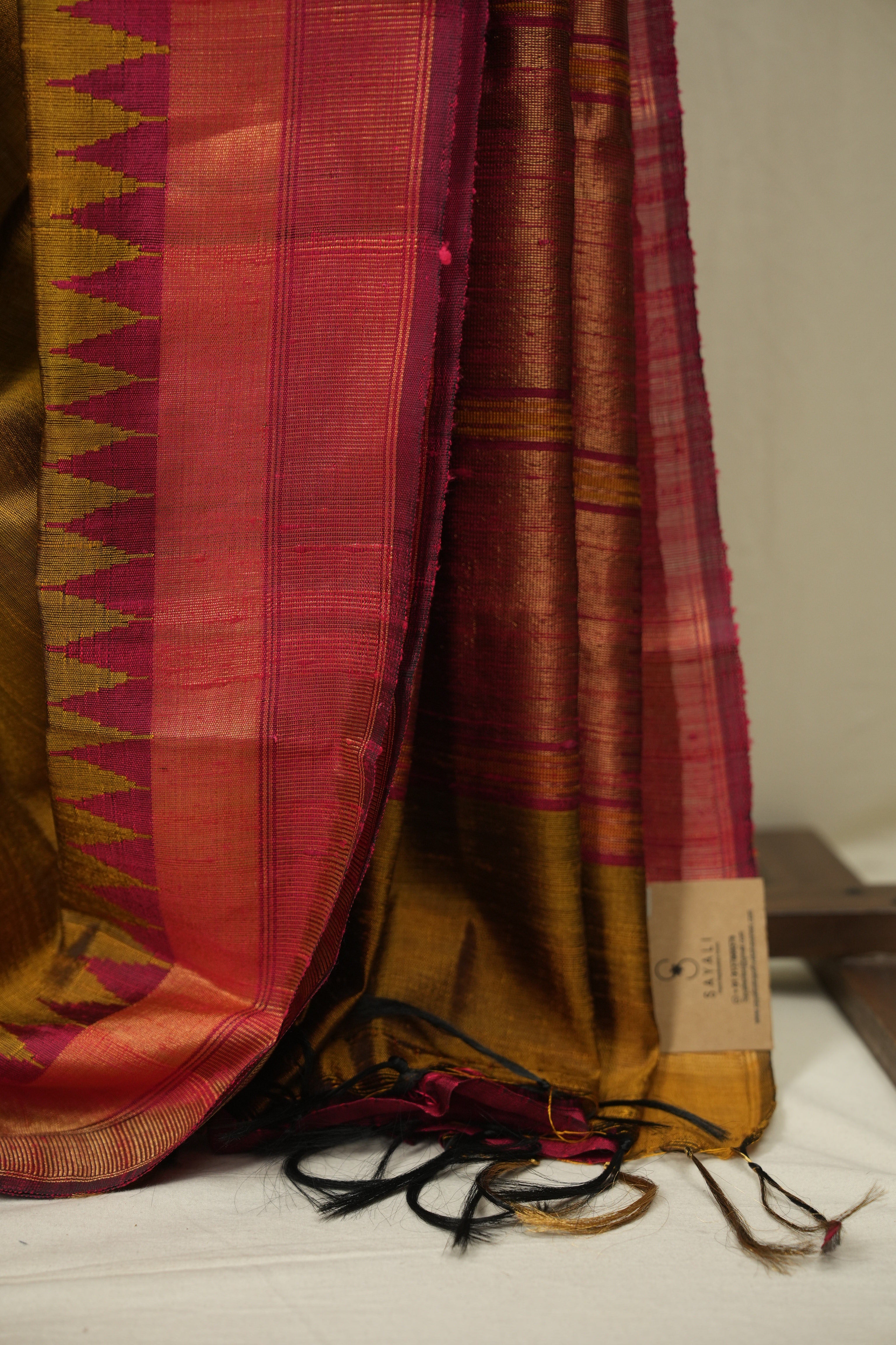 Mustard Raw Silk Saree - SRMRSS1113