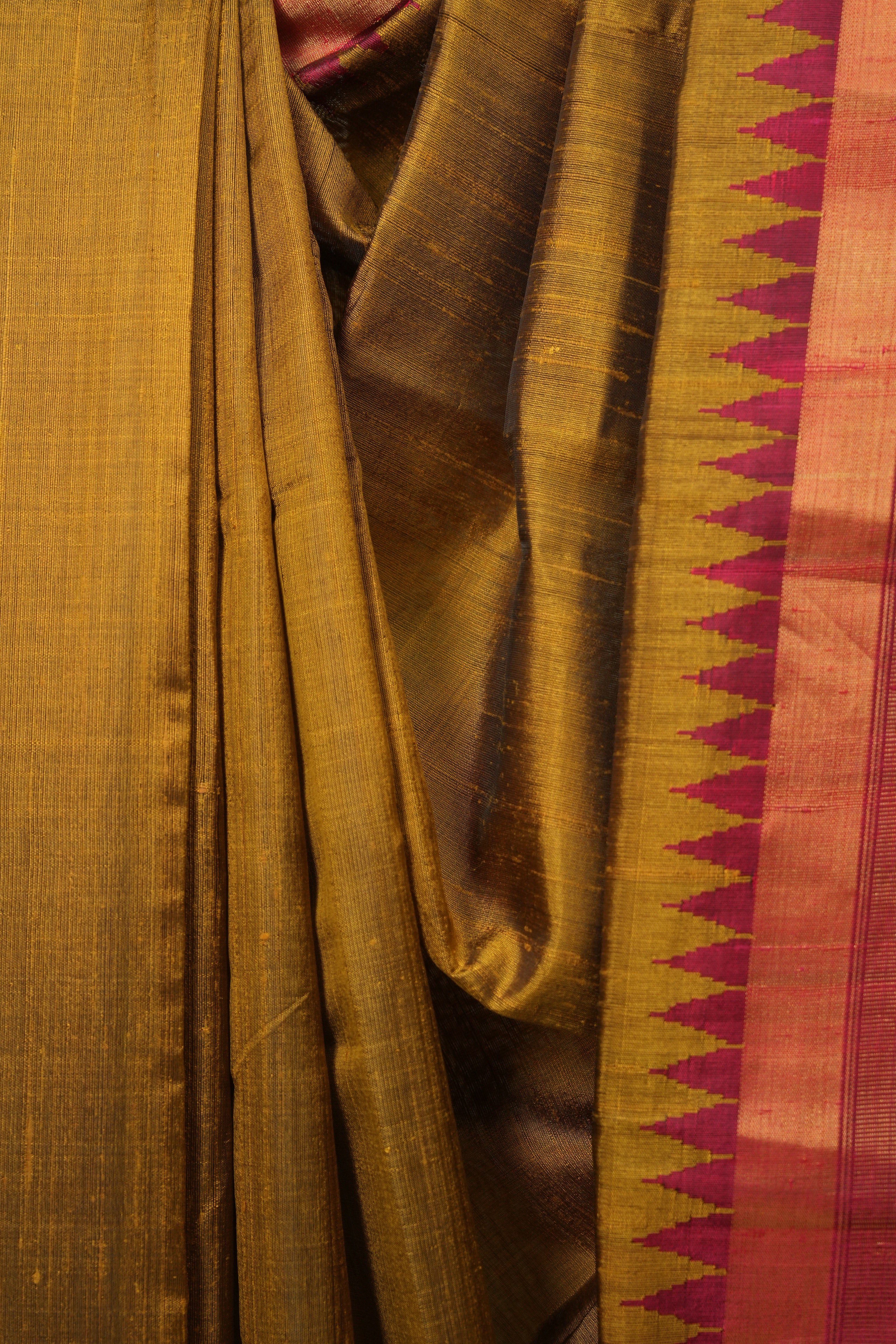 Mustard Raw Silk Saree - SRMRSS1113