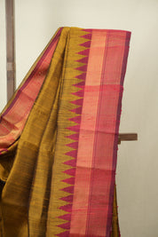 Mustard Raw Silk Saree - SRMRSS1113
