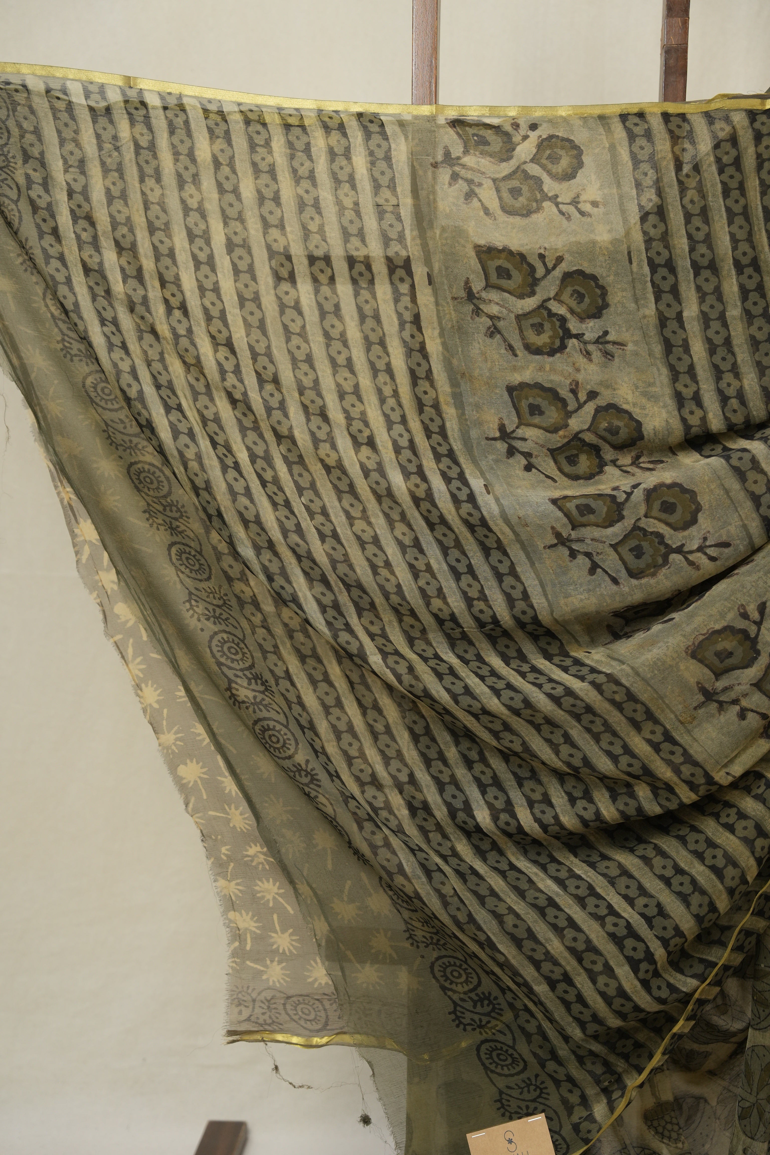Olive Green HBP Chiffon Saree - SROGHCS39
