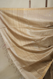 Beige Tussar Silk Saree - SRBTSS1652
