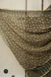 Olive Green HBP Chiffon Saree - SROGHCS39