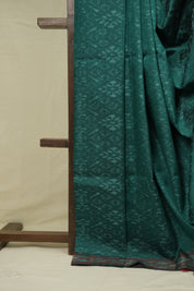 Green Raw Silk Ikat Saree - SRGRSIS1049
