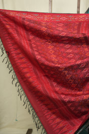 Green Raw Silk Ikat Saree - SRGRSIS1049