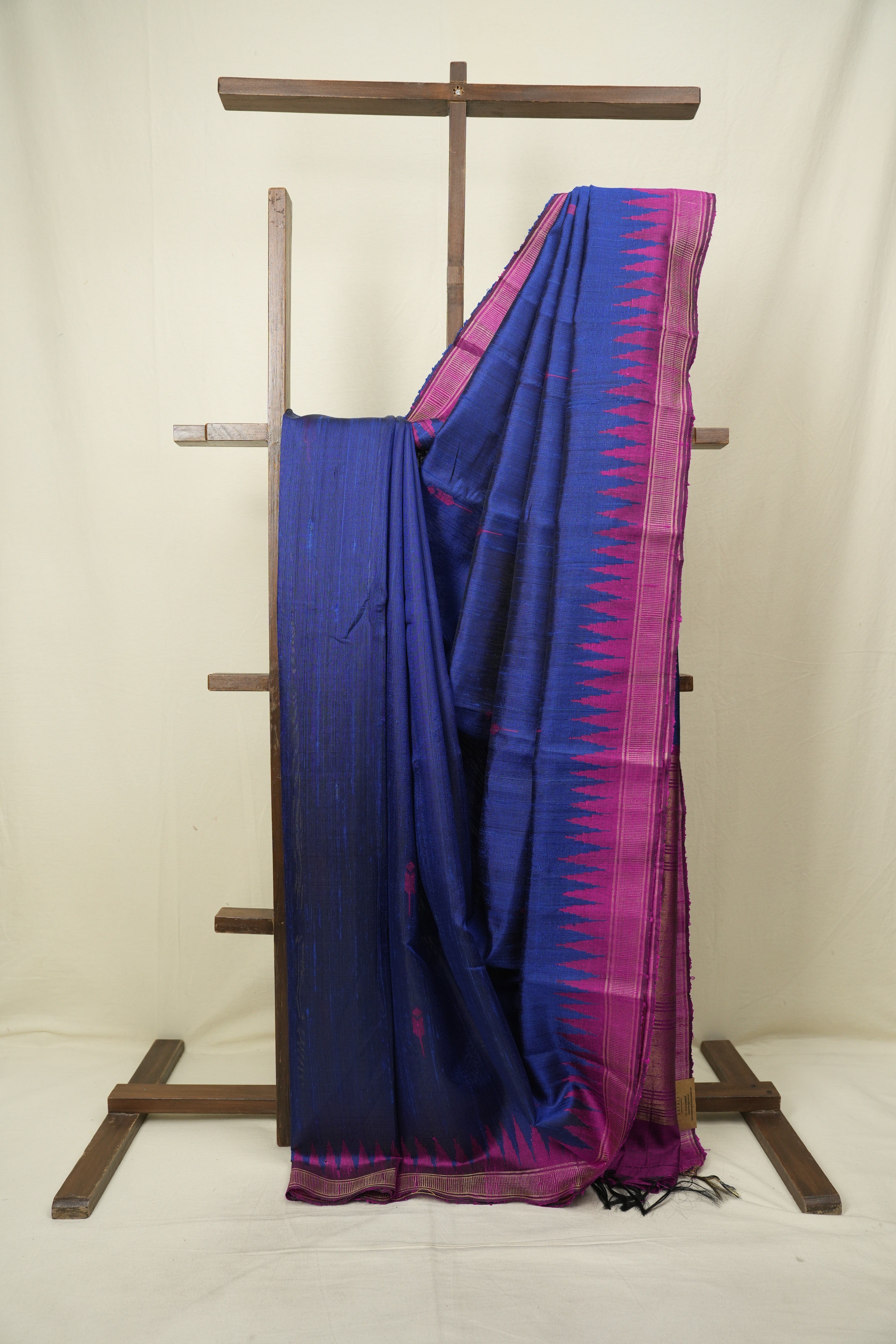 Navy Blue Raw Silk Saree - SRNBRSS1114