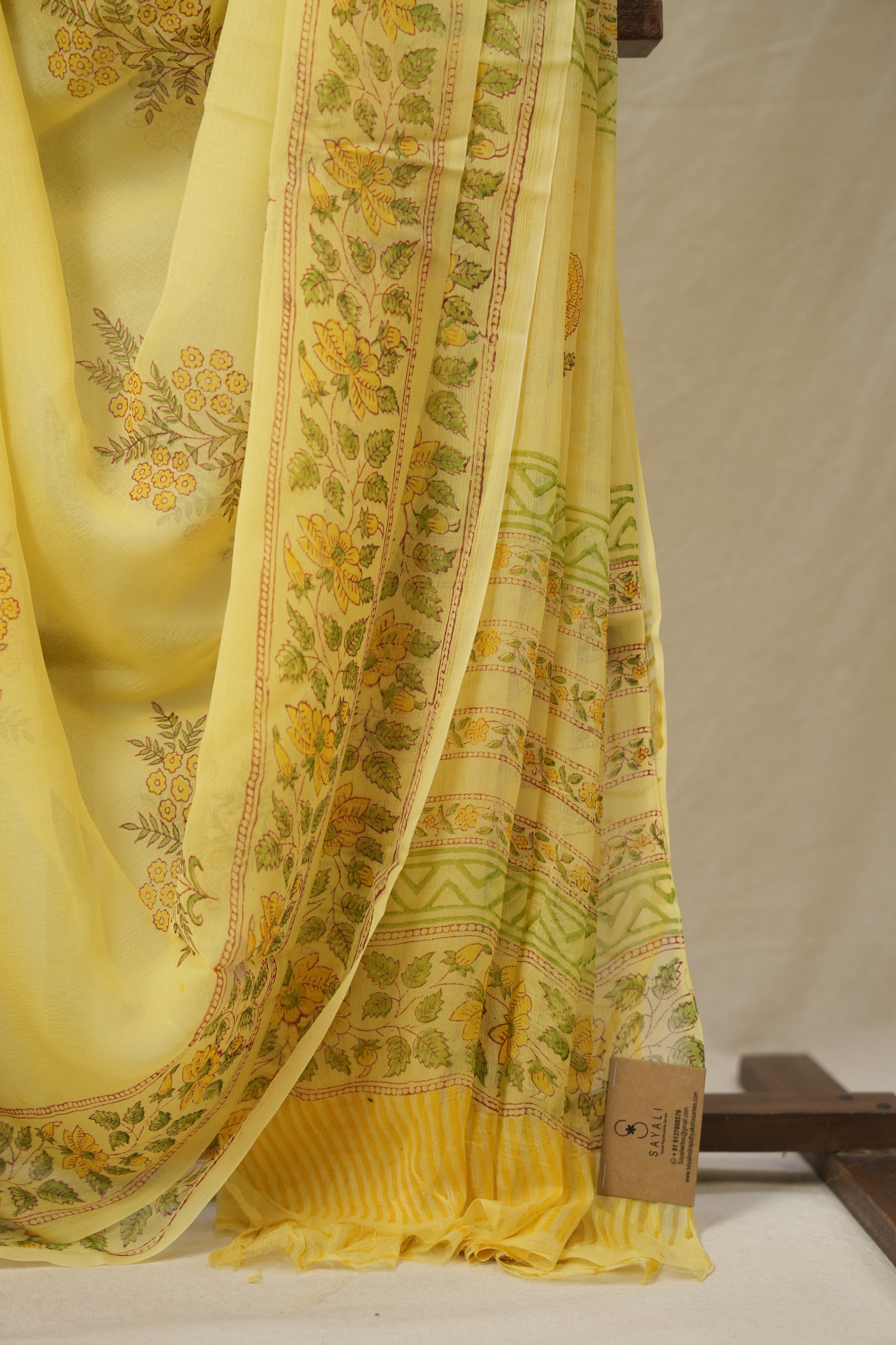 Yellow HBP Chiffon Saree - SRYHCS41