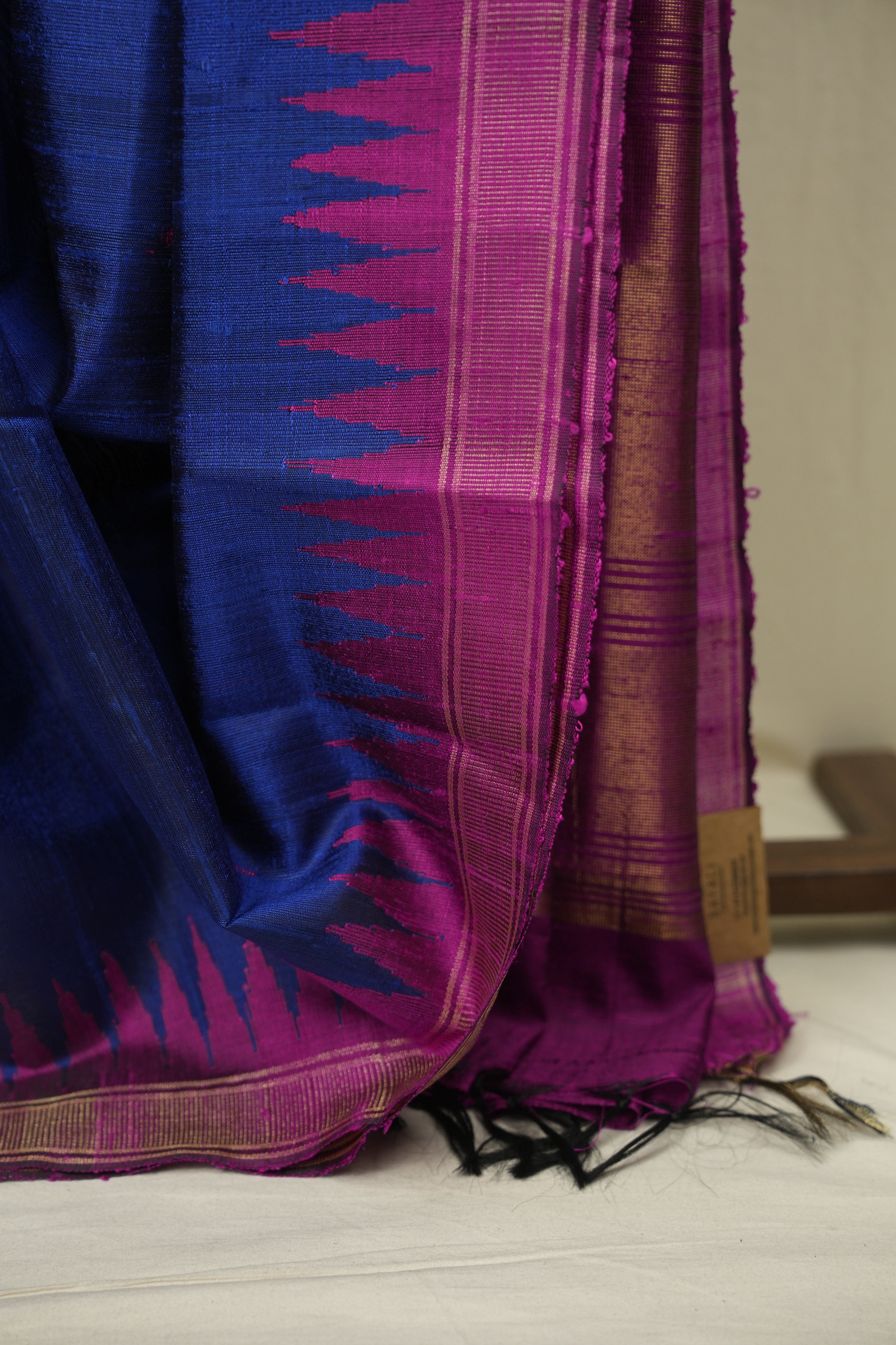 Navy Blue Raw Silk Saree - SRNBRSS1114