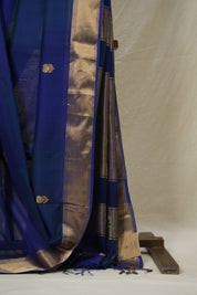 Blue Maheshwari Saree - SRBMS1018