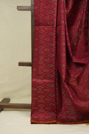 Maroon Raw Silk Ikat Saree - SRMRSIS1050