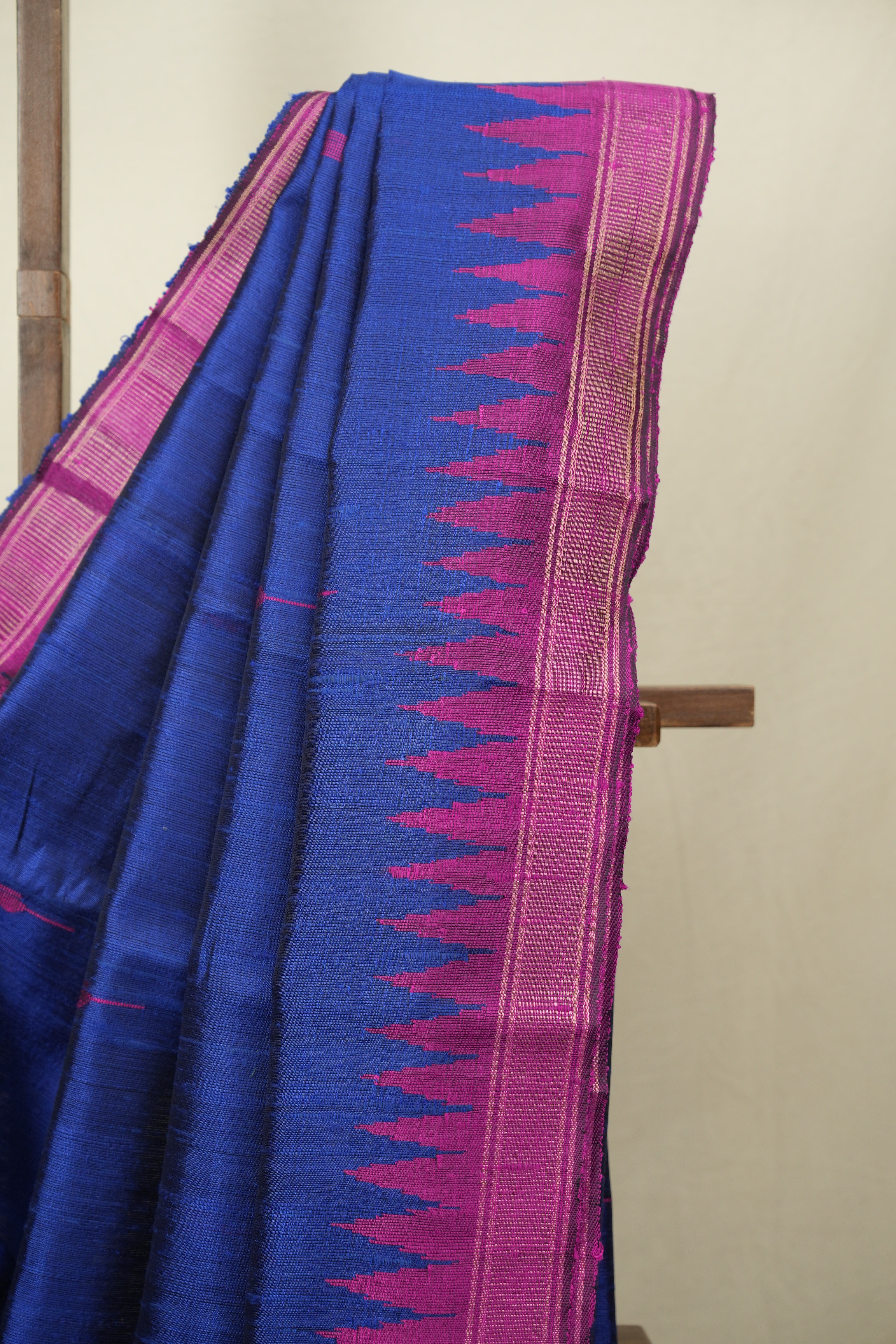 Navy Blue Raw Silk Saree - SRNBRSS1114
