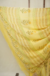 Yellow HBP Chiffon Saree - SRYHCS41