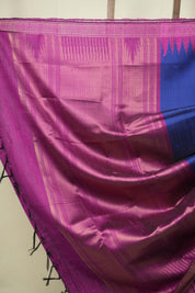 Navy Blue Raw Silk Saree - SRNBRSS1114