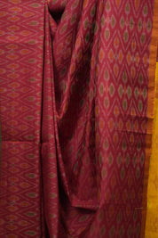 Maroon Raw Silk Ikat Saree - SRMRSIS1050